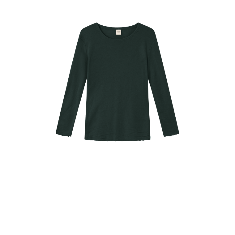 By Basics - 4002 shirt r-neck l/s - 74 bottle green