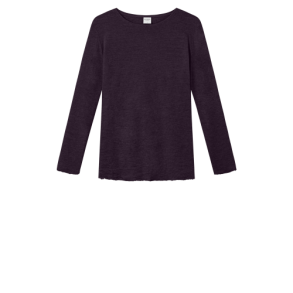 By Basics - 4002 shirt r-neck l/s - 904 plum melange