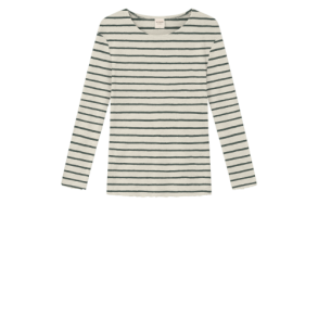 By Basics - 4002 shirt r-neck l/s - raw white/granite