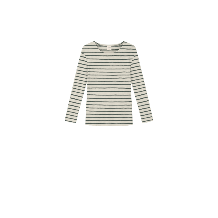 By Basics - 4002 shirt r-neck l/s - raw white/granite