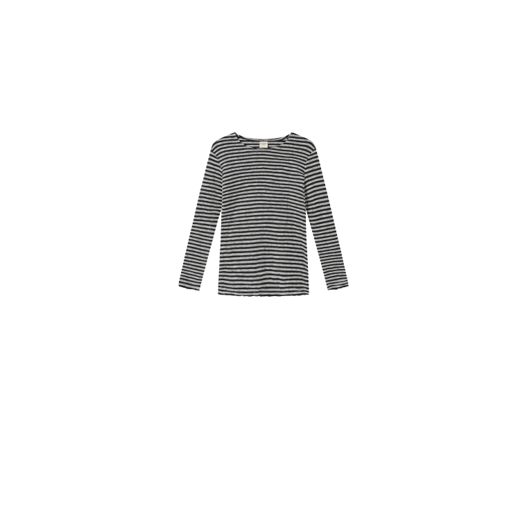 By Basics - 4002 shirt r-neck l/s - dawn grey/caviar