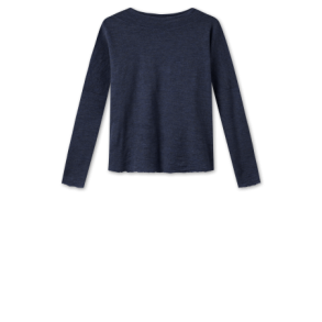 By Basics - 4025 wide shirt w/turtleneck - 104 midnight blue melange