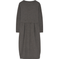 By Basics - 7045 dress long pleats & high neck - earth melange