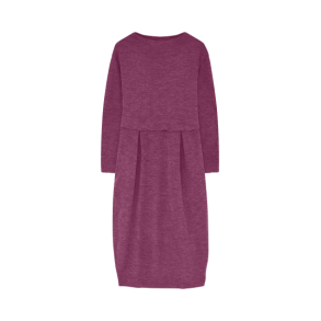 By Basics - 7045 dress long pleats & high neck - camelia melange
