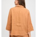 OWN By Basics - 12040 lab coat blouse - pecan brown