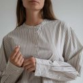 Studio Feder - ISOLDE SHIRT - COTTON - BROWN BEACH STRIPE