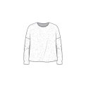 By Basics - 4504 Bubble Wool shirt wide r-neck ls - earth melange