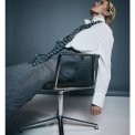 By Basics - 1049 bow scarf raw edged - steel grey mel/asphalt