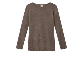 By Basics - 4002 Shirt R-Neck L/S - earth melange