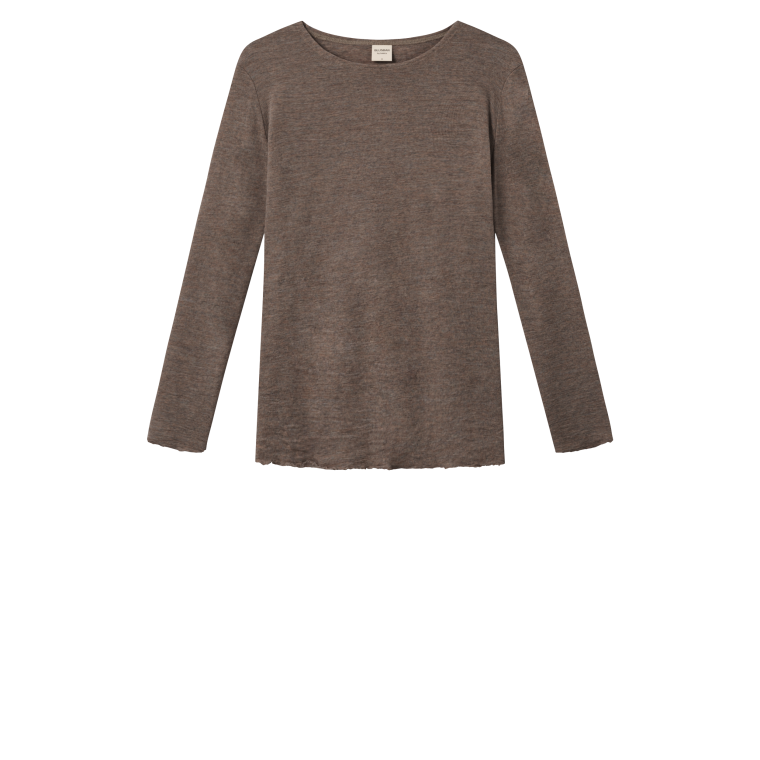 By Basics - 4002 Shirt R-Neck L/S - earth melange