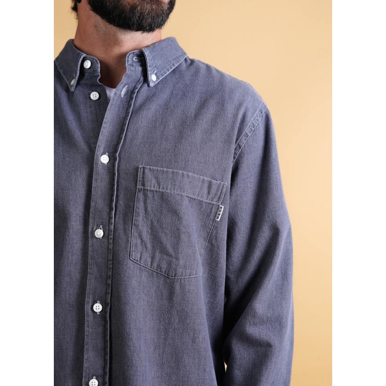 ELSK - CHAMBRAY MEN'S BD SHIRT - WASHED GREY