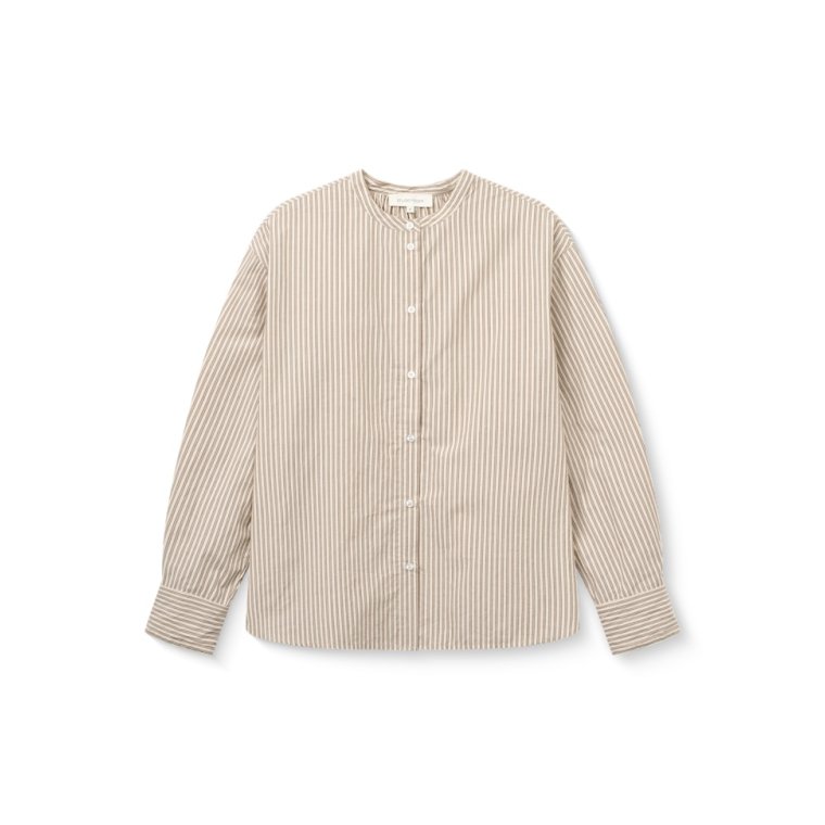 Studio Feder - ISOLDE SHIRT - COTTON - BROWN BEACH STRIPE
