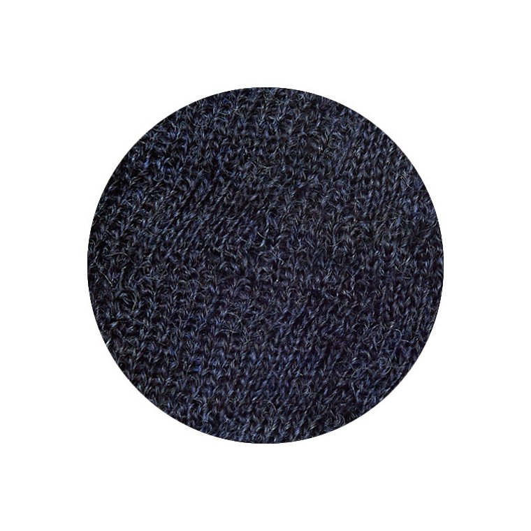 By Basics - 4501 Bubble Wool shirt wide w/large rollneck - midnight blue melange