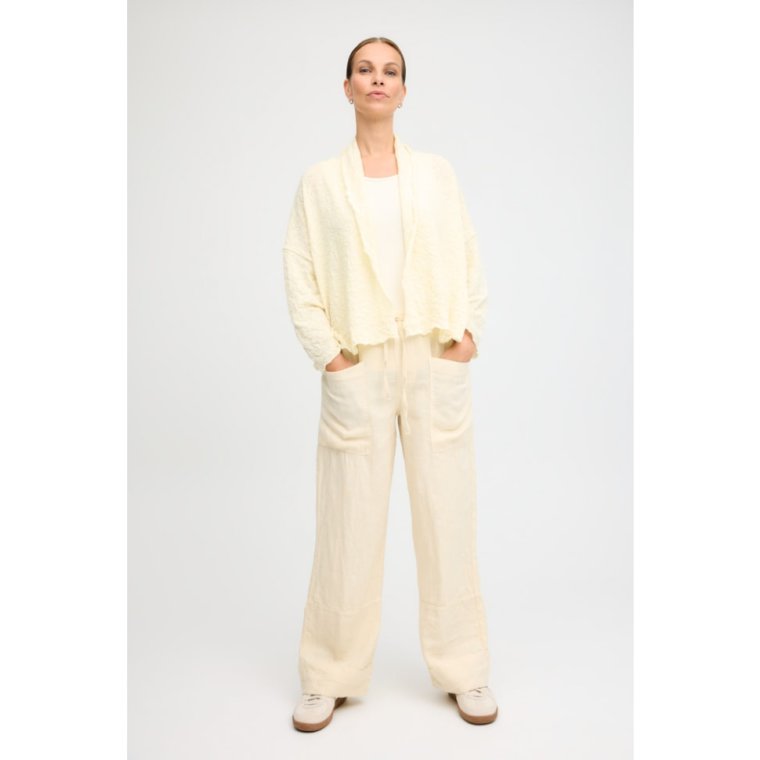 By Basics - 8503 Bubble Wool cardigan short - earth melange