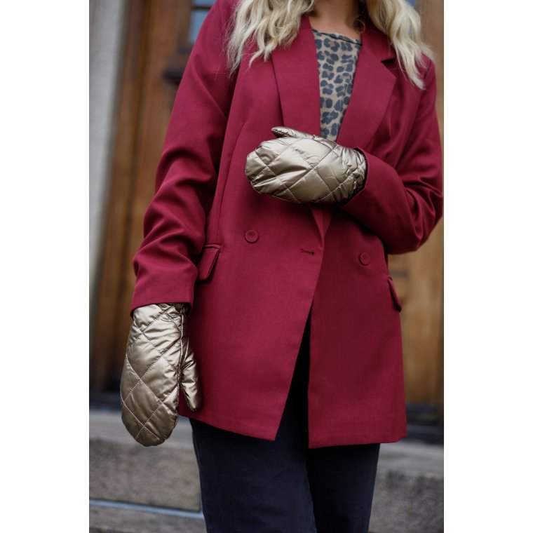 BLACK COLOUR - BCPALOMA quilted mittens - Golden Sand