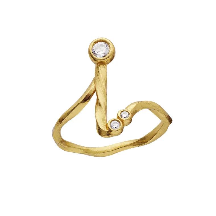 Maanesten - I Alphabet Ring - Forgyldt