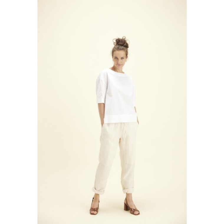 OWN By Basics - 13036 blouse w. sleeve details � s - White