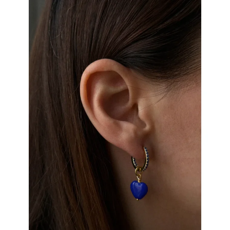 PICO - French Heart Pendant - blue - forgyldt