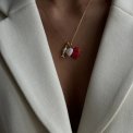PICO - French Heart Pendant - scarlet - forgyldt