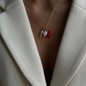 PICO - French Mini Heart Pendant - Powder - forgyldt