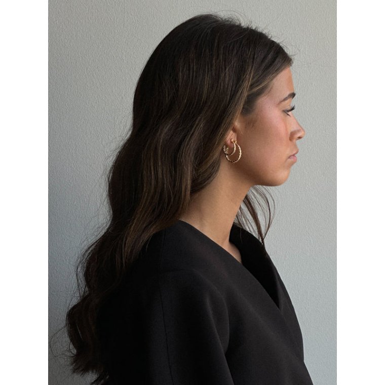 PICO - Elva Crystal Hoops - forgyldt