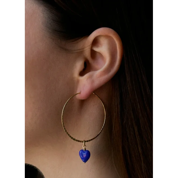 PICO - French Heart Pendant - blue - forgyldt