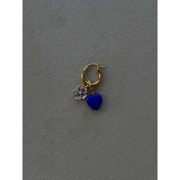 PICO - French Heart Pendant - blue - forgyldt