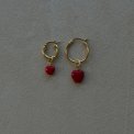 PICO - French Heart Pendant - red - forgyldt