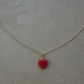 PICO - French Grande Heart Pendant - red - forgyldt