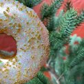 Vondels - Julekugle i glas - Guld donut