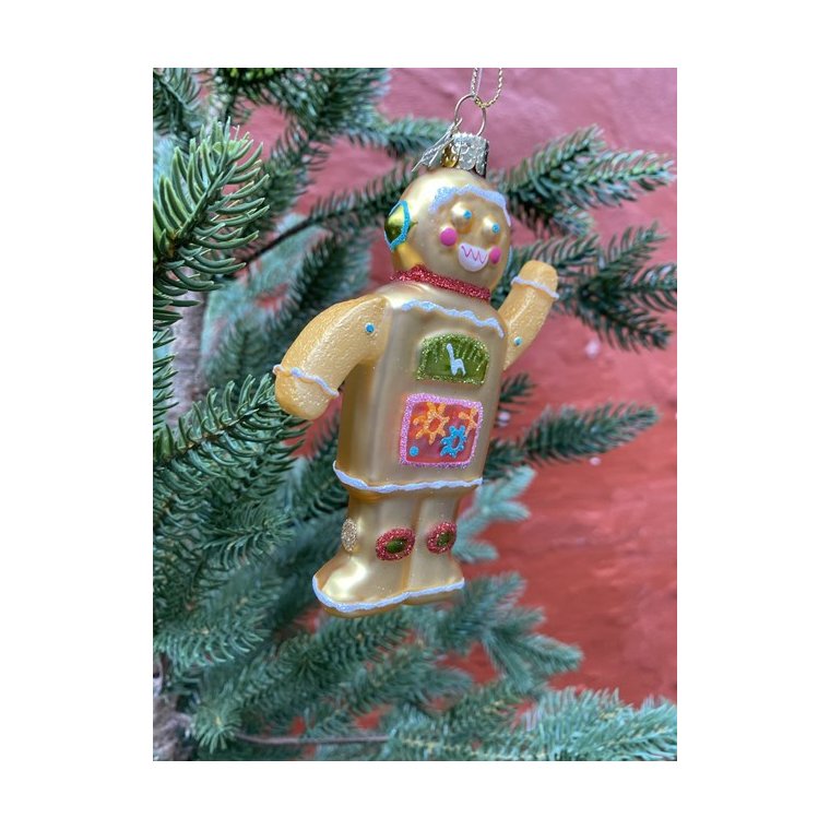 Vondels - Julekugle i glas - Honningkage Robot dreng