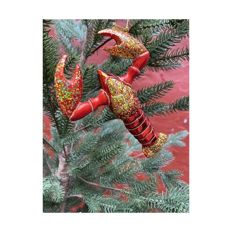 Vondels - Julekugle i glas - Rd hummer