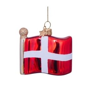 Vondels - Julekugle i glas - Dansk Flag
