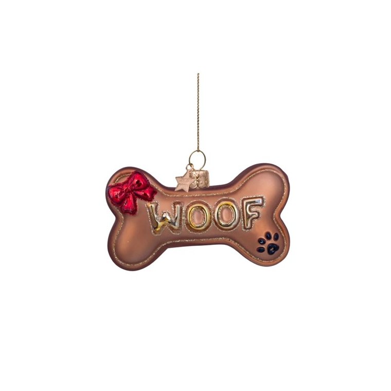 Vondels - Julekugle i glas - Tyggeben til hund