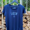 Women T-Shirt m/Ls og anker - navy