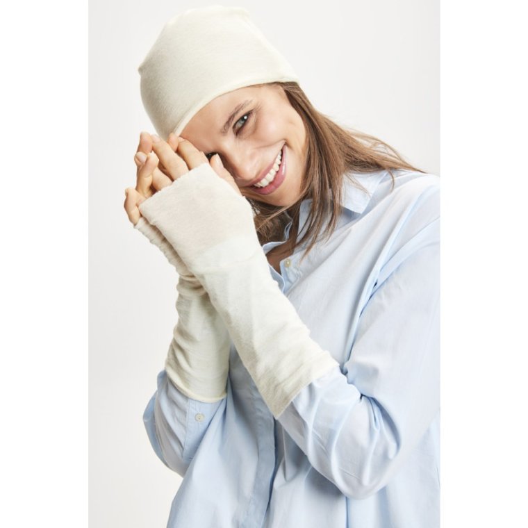 By Basics - 1014 wrist warmer - midnight blue melange