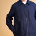 ELSK - HERRINGBONE ZIP MEN'S OVERSHIRT - DARK NAVY