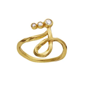 Maanesten - J Alphabet Ring - Forgyldt