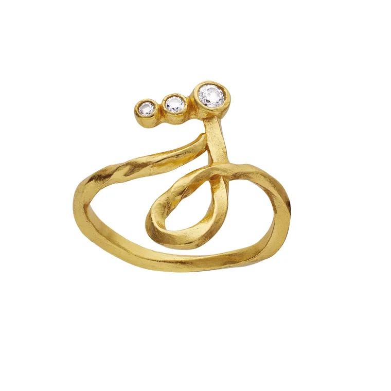 Maanesten - J Alphabet Ring - Forgyldt