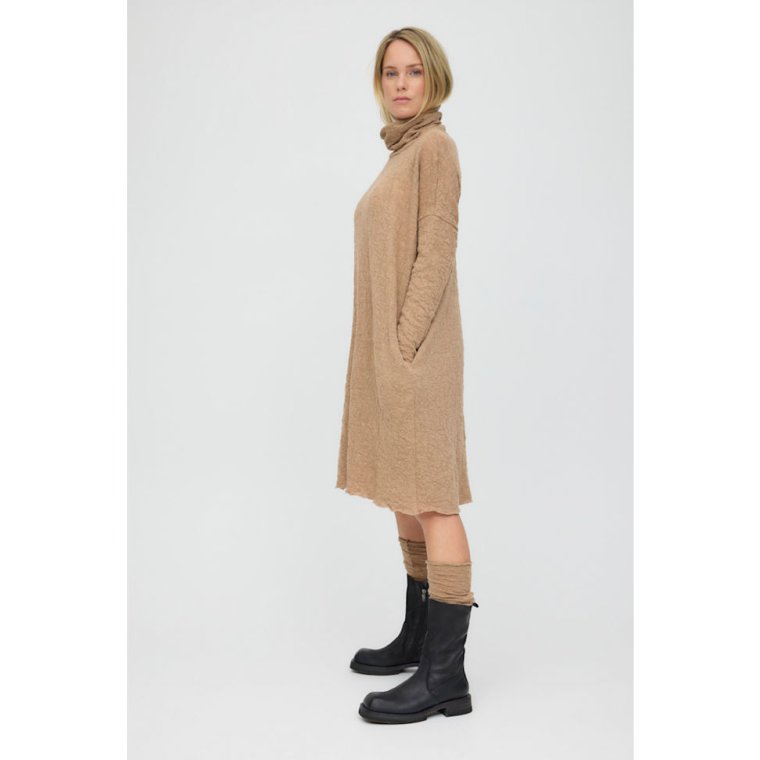 By Basics - 7501 dress wide roll neck - earth melange