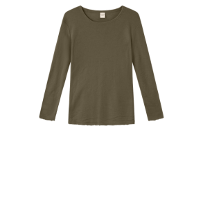 By Basics - 4002 Shirt R-Neck L/S - capers melange