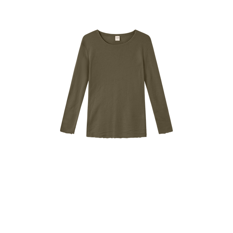 By Basics - 4002 Shirt R-Neck L/S - capers melange