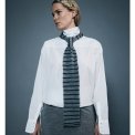 By Basics - 1049 bow scarf raw edged - steel grey mel/asphalt