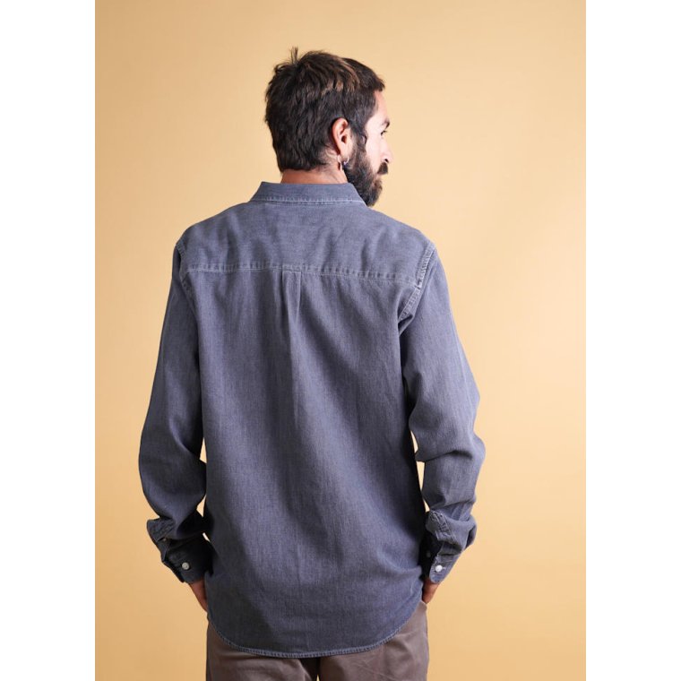 ELSK - CHAMBRAY MEN'S BD SHIRT - WASHED GREY