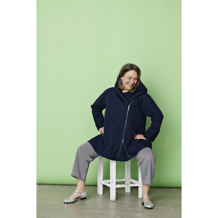 MCVERDI - Mrkebl forrsjakke med asymmetrisk lynls - Mc920a - dark blue