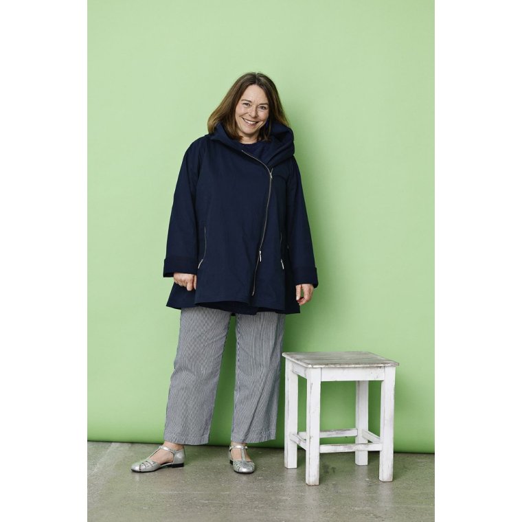 MCVERDI - Mrkebl forrsjakke med asymmetrisk lynls - Mc920a - dark blue