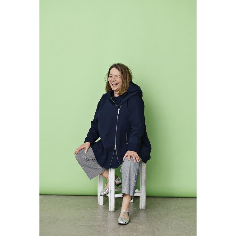 MCVERDI - Mrkebl forrsjakke med asymmetrisk lynls - Mc920a - dark blue