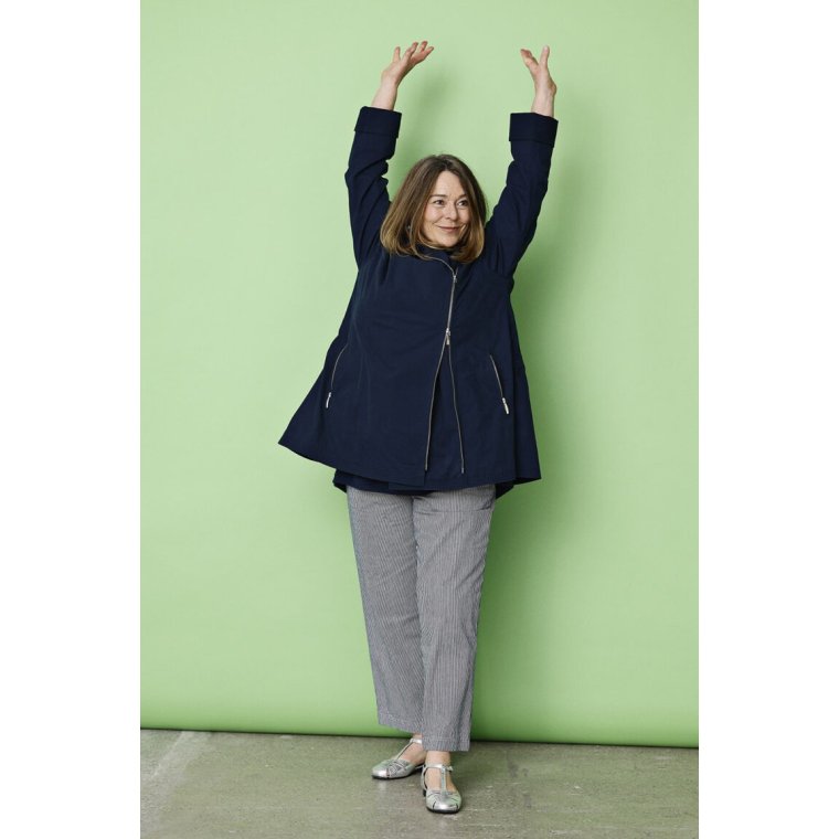 MCVERDI - Mrkebl forrsjakke med asymmetrisk lynls - Mc920a - dark blue