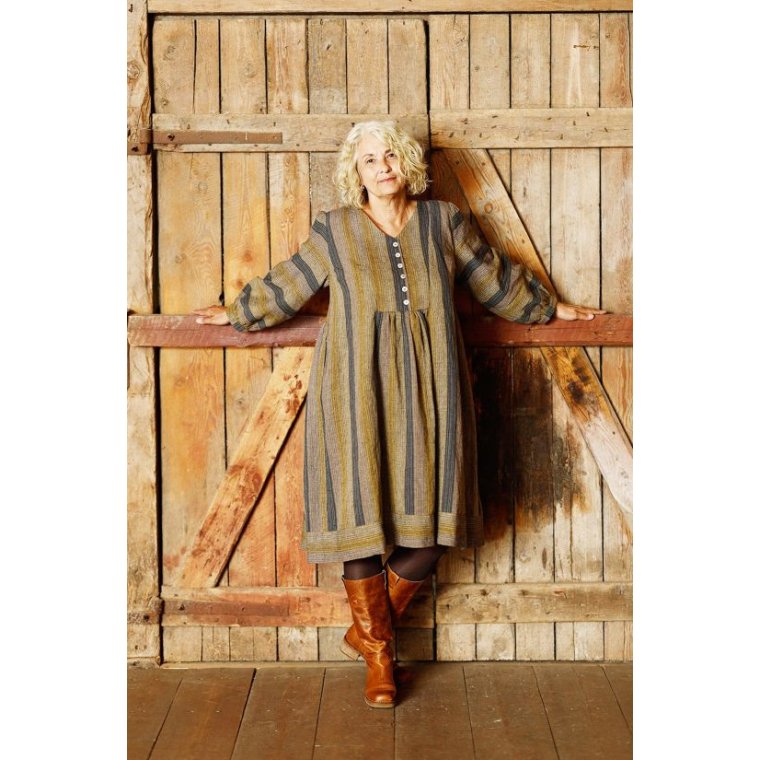 MCVERDI - Stribet kjole i hr/bomuld - Mc984c - blue/golden