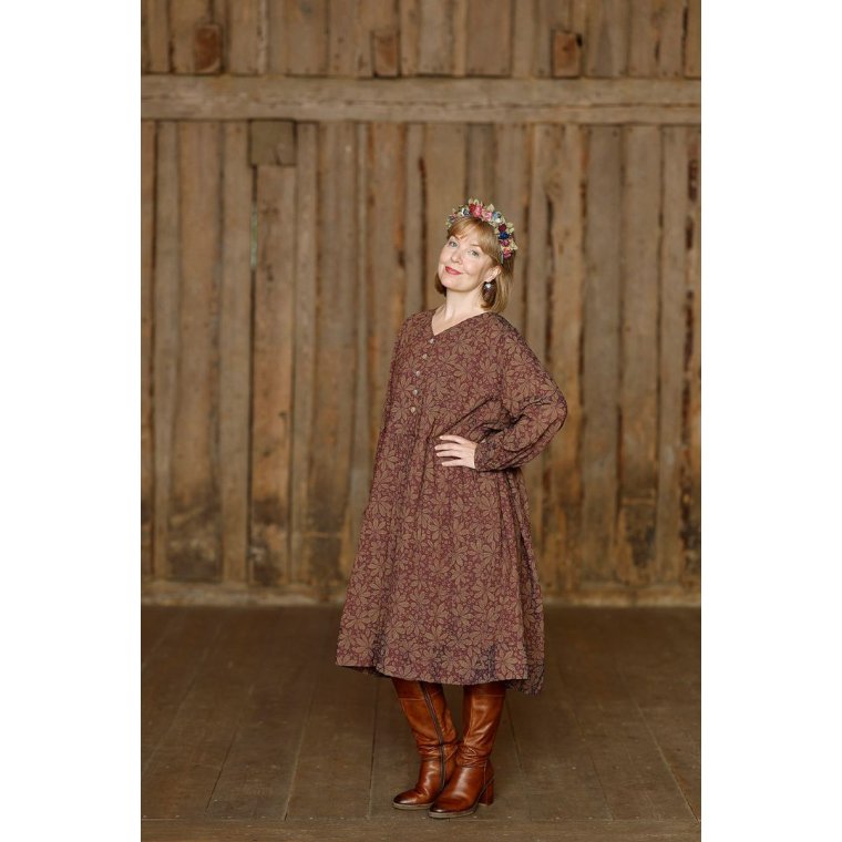 MCVERDI - Tunikakjole med violet kastanje print - Mc991b - purple chestnut